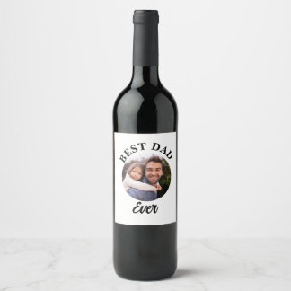 Best Dad Ever Personalised Photo Template Wine Label
