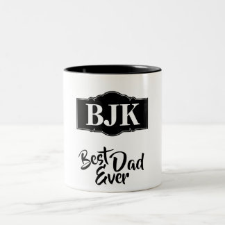 BEST DAD EVER PERSONALIZED   Two-Tone COFFEE MUG