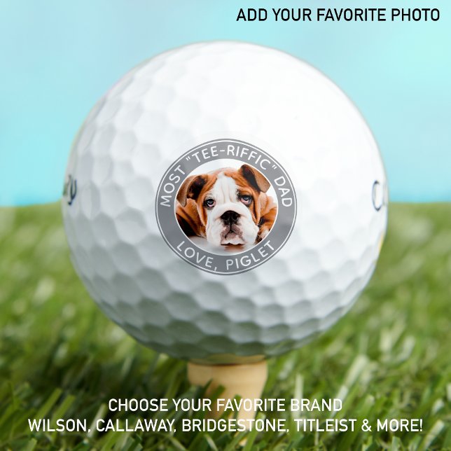 Best Dad Ever Pet Dog Photo Personalised Golf Balls (Creator Uploaded)