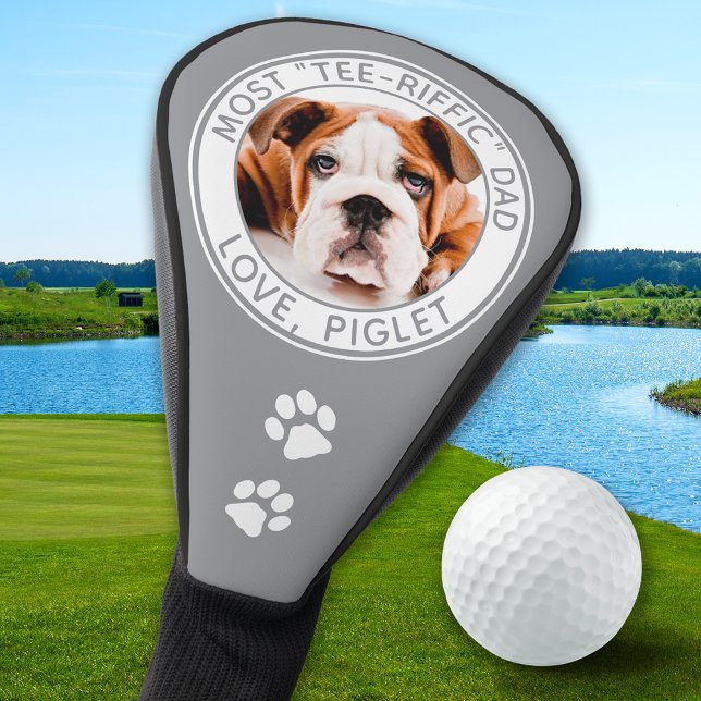 Best Dad Ever Pet Dog Photo Personalised Golf Head Cover (Creator Uploaded)