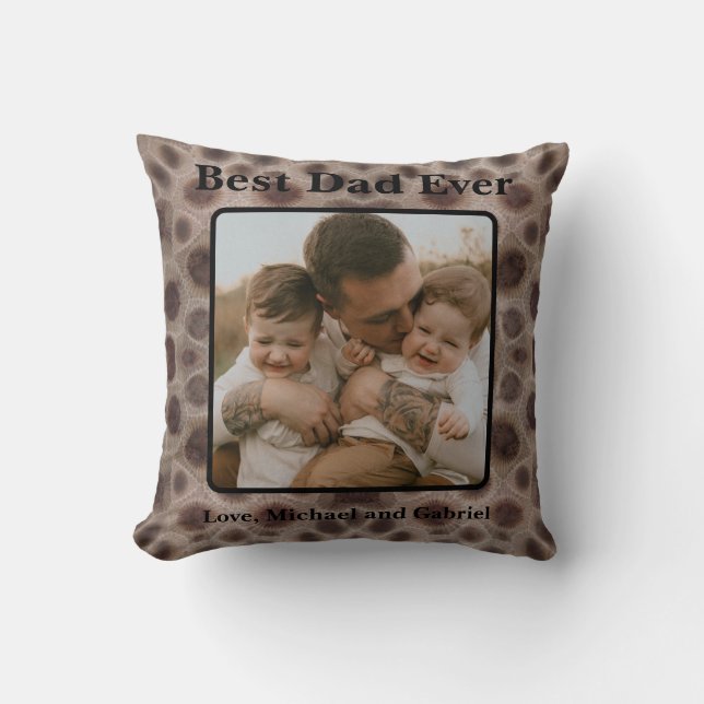 Best Dad Ever Petoskey Stone Michigan Great Lakes Cushion (Front)
