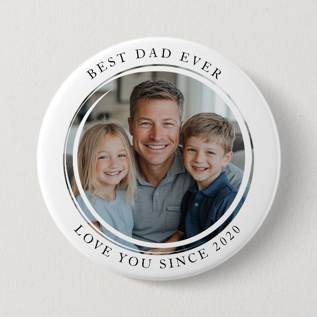 Best dad Ever Photo 7.5 Cm Round Badge (Front)