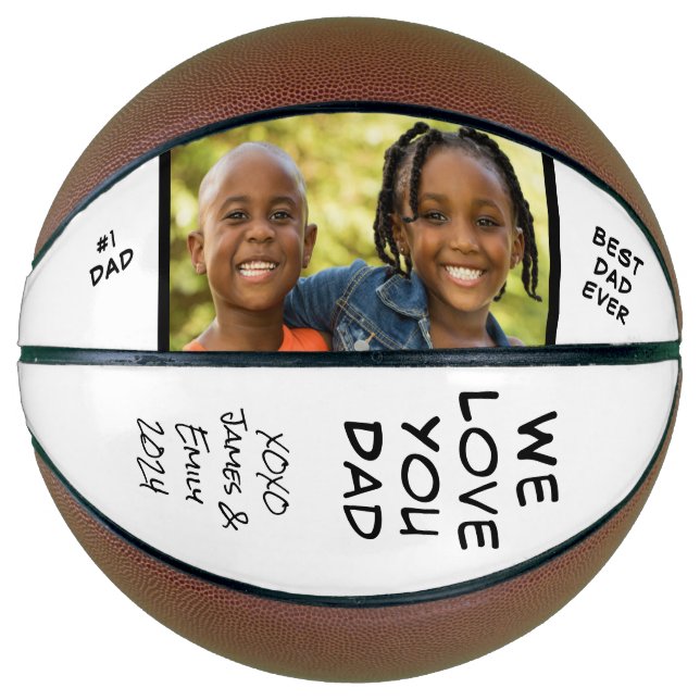 Best Dad Ever Photo Basketball (Front)
