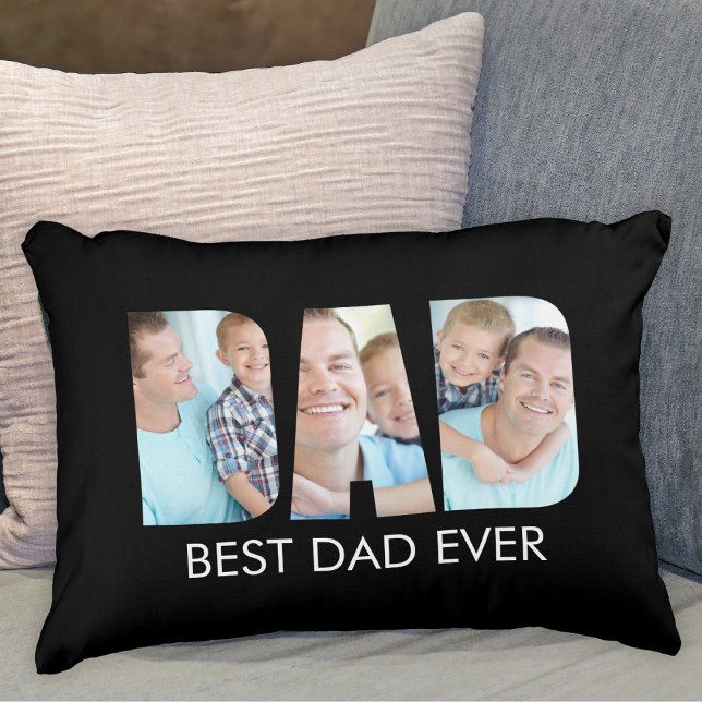 Best Dad Ever Photo Black Decorative Cushion (Creator Uploaded)