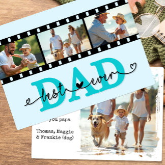 Best Dad Ever Photo Camera Film Card, Fathers day Card