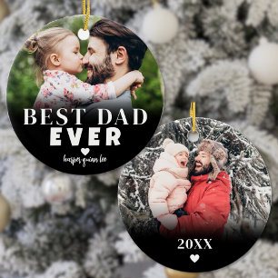 Best Dad Ever Photo Christmas Ceramic Tree Decoration