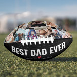 Best Dad Ever Photo Collage American Football<br><div class="desc">Cool fathers day football gift featuring stylish black background that can be changed to any colour,  a photo collage of 12 family pictures for you to replace with your own,  the saying "BEST DAD EVER",  a cute red heart,  and the childrens names.</div>