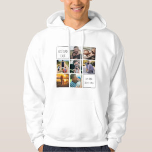 Best dad ever photo collage and text white hoodie