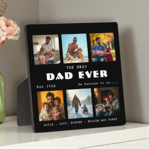 Best Dad Ever Photo Collage Black Plaque