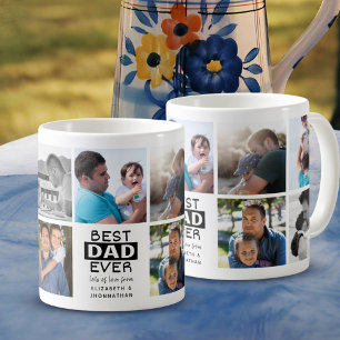 Best Dad Ever Photo Collage Bold Typography Father Coffee Mug