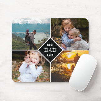 Best Dad Ever, Photo Collage Custom Mouse Mat