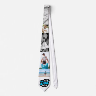 Best Dad Ever Photo Collage Customised Neck Tie