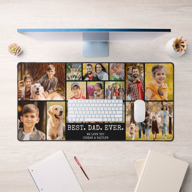 Best Dad Ever Photo Collage Desk Mat (Office 1)
