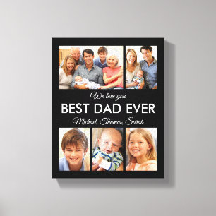 Best Dad Ever Photo Collage Fathers Day Canvas Print