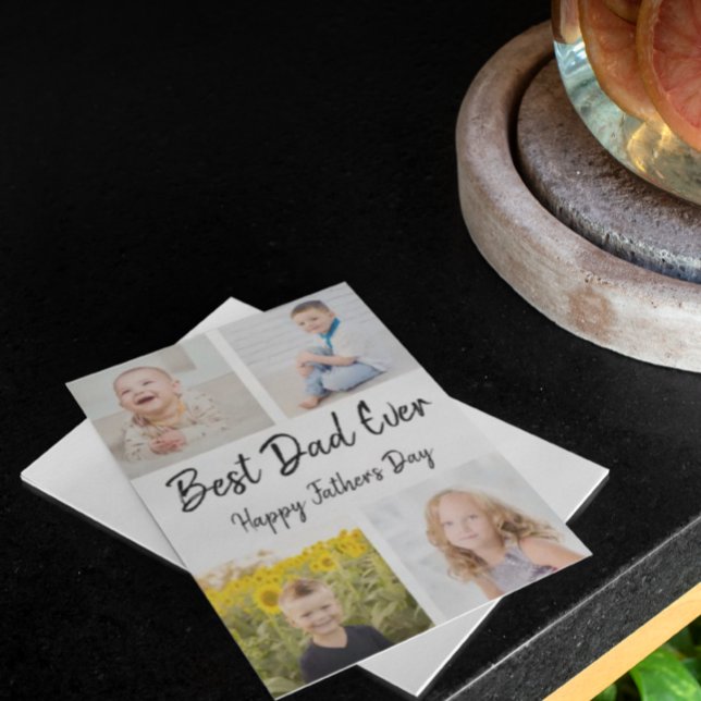 Best Dad Ever Photo Collage Father's Day Card (Creator Uploaded)