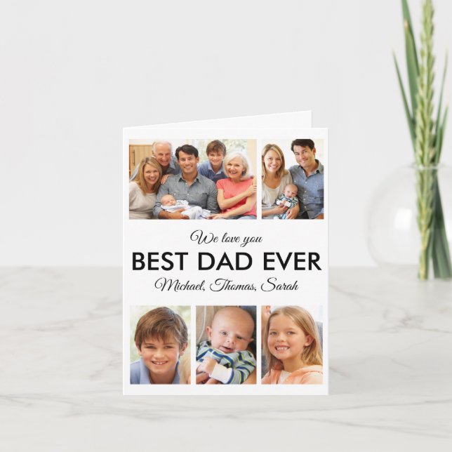 Best Dad Ever Photo Collage Fathers Day Card (Front)
