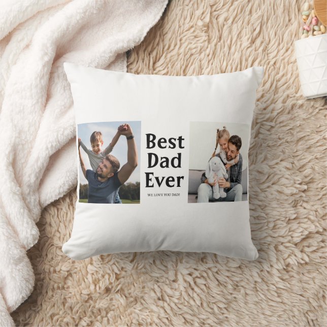 Best Dad Ever  Photo Collage Father's day Gift  Cushion (Blanket)