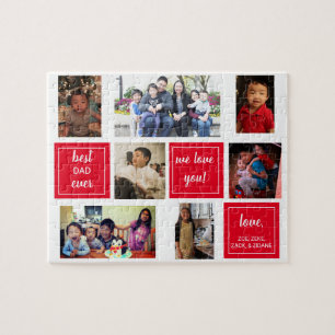 Best dad ever photo collage Father's day gift Jigs Jigsaw Puzzle