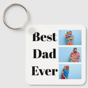 Best Dad ever Photo Collage Father's Day Gift Key Ring