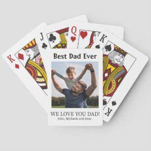 Best Dad Ever Photo Collage Father's day Gift Playing Cards