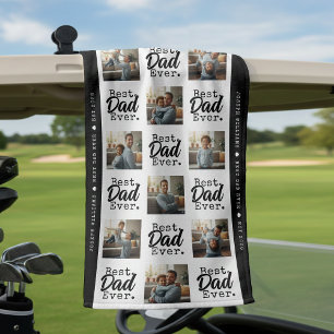 Best Dad Ever Photo Collage Father's Day Golf Towel