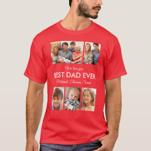 Best Dad Ever Photo Collage Fathers Day T-Shirt