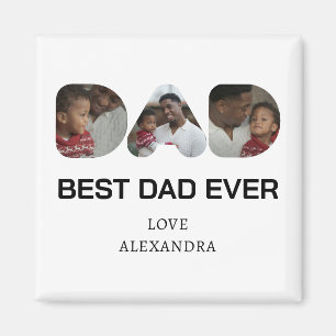 Best Dad Ever Photo Collage Fathers Gift Magnet