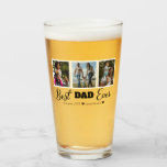 Best Dad Ever Photo Collage  Glass<br><div class="desc">Lovely Beer Glass featuring a Photo Collage of three pictures and a lovely typography text "Best DAD Ever" in black. You can change the photos as well as the text with names and hearts from the personalise menu. Perfect for Father's Day or His birthday.</div>