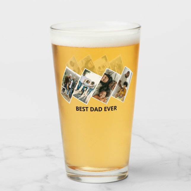 Best dad ever photo collage  glass (Front Filled)