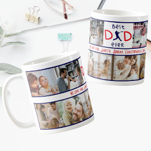Best Dad Ever Photo Collage Modern Fathers Day Coffee Mug