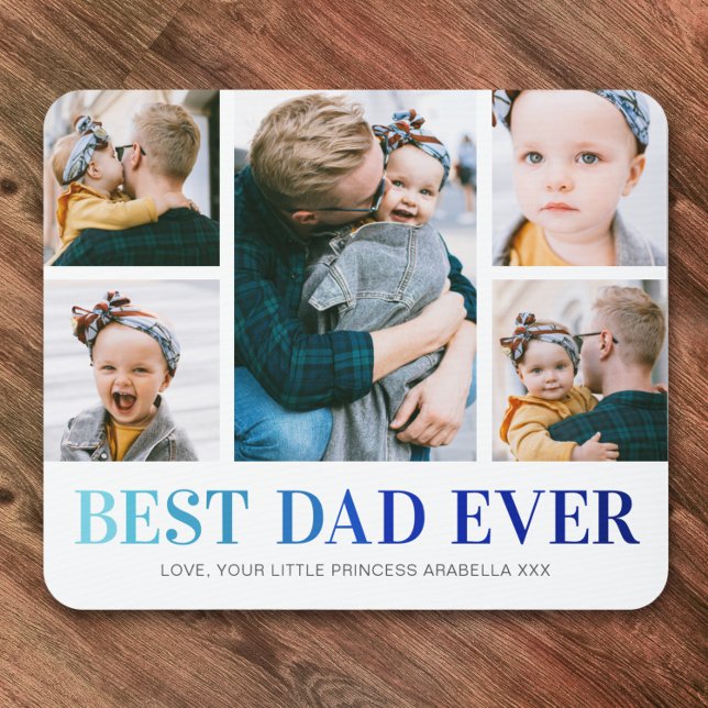 Best Dad Ever Photo Collage Mouse Mat