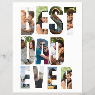 Best Dad Ever Photo Collage Placeholder Template Flyer
