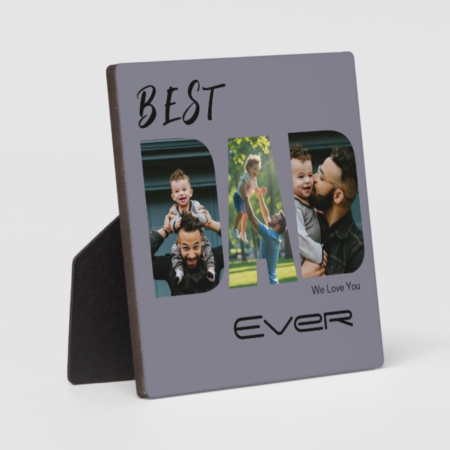 Best Dad Ever Photo Collage  Plaque (Front)