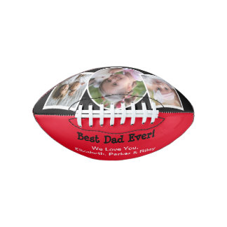Best Dad Ever Photo Collage Red Black Football American Football