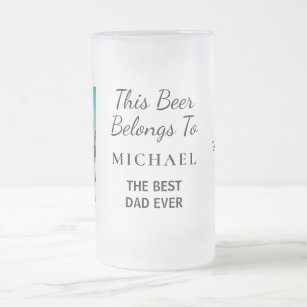 Best Dad Ever Photo Frosted Glass Beer Mug