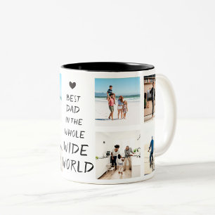 Best Dad Ever Photo Grid Father's Day Present Two-Tone Coffee Mug