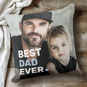 Best dad ever photo heart fathers day 2 photos cushion