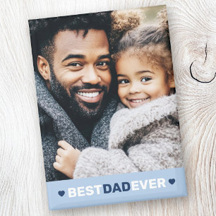 Best dad ever photo hearts blue fathers day magnet