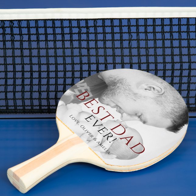 Best Dad Ever Photo Keepsake Father`s Day Ping Pong Paddle (Insitu)