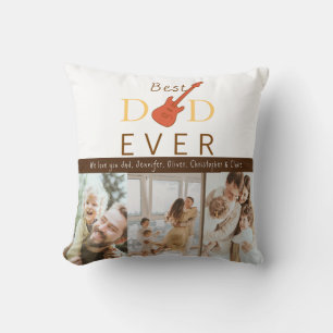 Best Dad Ever Photo Keepsake Modern Fathers Day Cushion