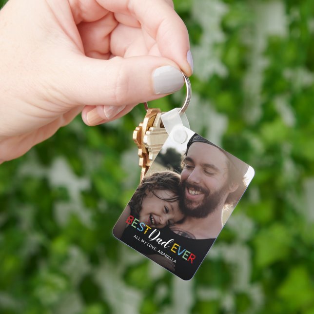 Best Dad Ever Photo Key Ring (Hand)