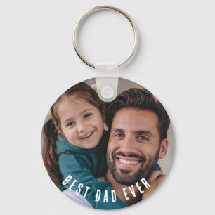 Best Dad Ever Photo Keychain Custom Dad Gift