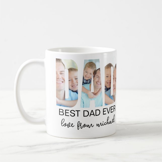 Best Dad Ever Photo Letter Coffee Mug (Left)