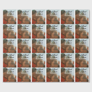 best dad ever photo love simple minimal text date wrapping paper