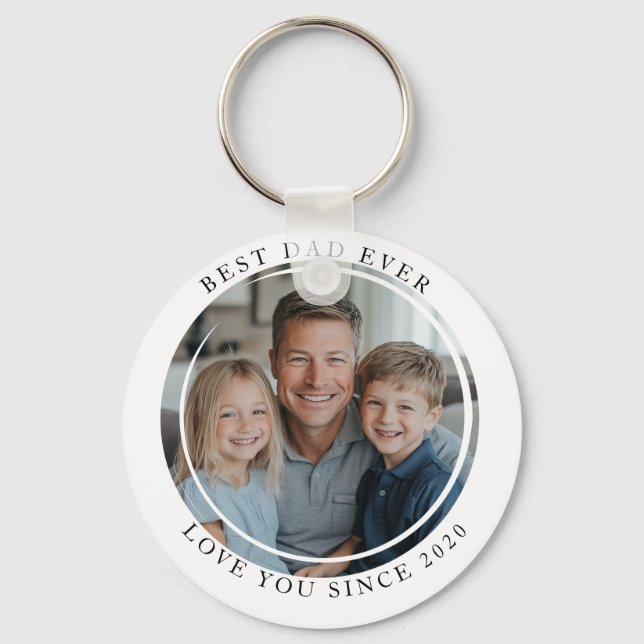 Best dad Ever Photo magnet Key Ring (Front)