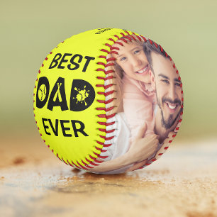 Best Dad Ever Photo Name Fathers Day Gift Softball