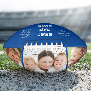 Best Dad Ever Photo Personalised Blue American Football