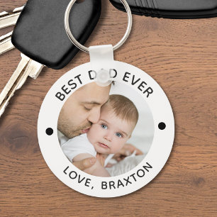 BEST DAD EVER Photo Personalised Key Ring