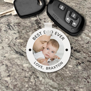 BEST DAD EVER Photo Personalised Key Ring