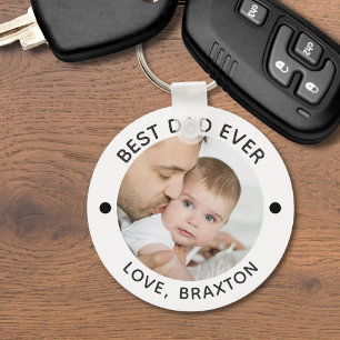 BEST DAD EVER Photo Personalised Key Ring